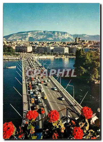 Moderne Karte Geneve Le pont du Mont Blanc