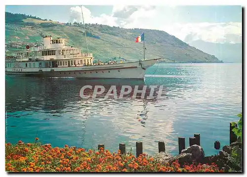 Cartes postales moderne Lac Leman Schon ist's zum und auf dem Genfersee zu fahren