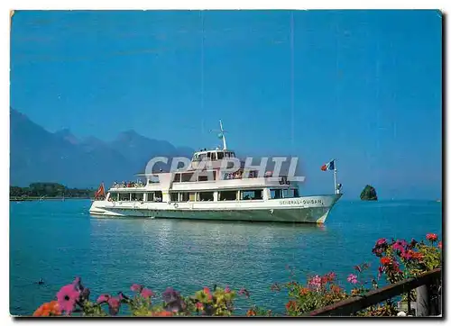 Moderne Karte Villeneuve VD Suisse Le bateau General Guisan