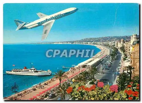 Cartes postales moderne La Cote d'Azur Nice La Promenade des Anglais survolee par Caravelle