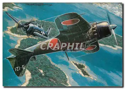 Cartes postales moderne Les chasseurs de la Seconde Guerre mondiale Mitsubishi zero Japon