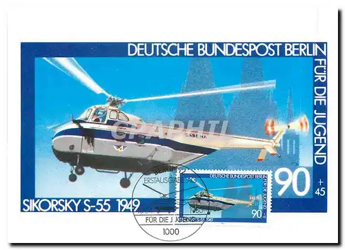 Cartes postales moderne Sikorsky S 55 1949 Deutsche Bundespost Berlin fur die Jugend