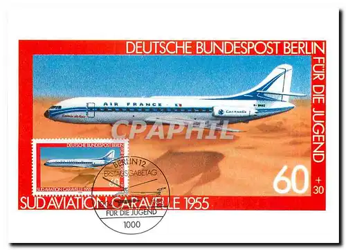 Moderne Karte Sud Aviation Caravelle 1955 Deutsche Bundespost Berlin fur die Jugend