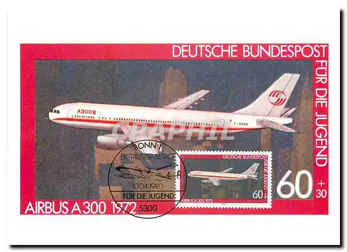 Cartes postales moderne Airbus A300 1972 Deutsche Bundespost fur die Jugend