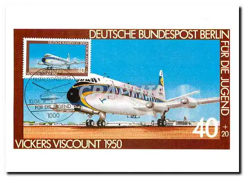 Cartes postales moderne Vickers Viscount 1950 Deutsche Bundespost fur die Jugend