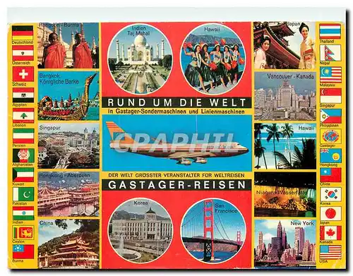 Cartes postales moderne Rund um die Welt Gastager Reisen