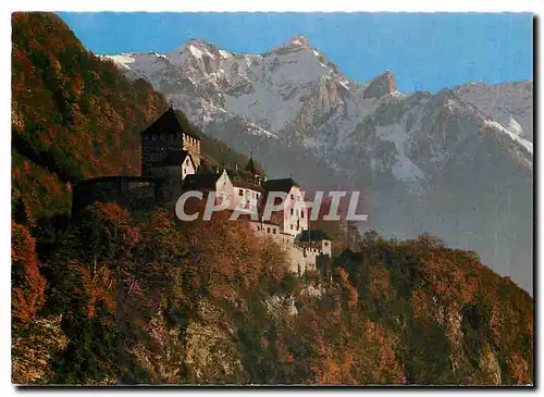 Moderne Karte Furstentum Liechtenstein Schloss Vaduz mit Falknisgruppe