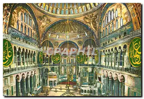 Moderne Karte Istanbul ve Saheserleri Interieur du Musee de St Sophie