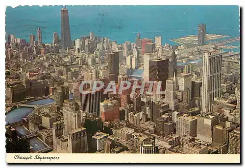 Moderne Karte Chicagos Skyscrapers Chicago Illinois Aerial view of Downtown Chicago