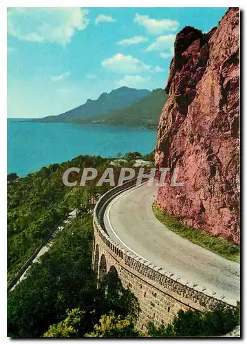 Moderne Karte Cote d'Azur L'Esterel Route en Corniche et les Roches Rouges