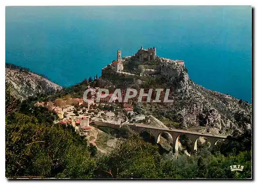 Cartes postales moderne La Cote d'Azur Eze Village vu de la Grande Corniche