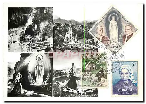 Moderne Karte Lourdes La Grotte La Basilique l'Apparition Enfance de Ste Bernadette