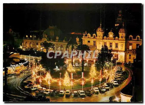 Cartes postales moderne Monte Carlo Le Casino et le Cafe de Paris Illumine a Giorno