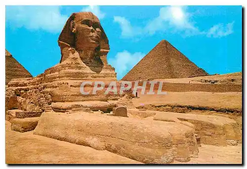 Cartes postales moderne Giza Le Grand Sphinx et Pyramides de Cheops