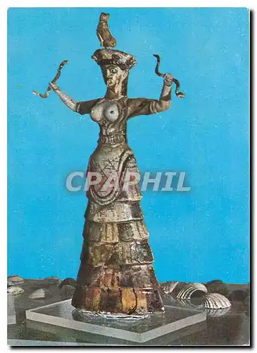 Cartes postales moderne Musee d'Heraclion La plus petite Deesse des Serpents De Palais de Cnossos
