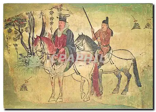 Cartes postales moderne Paris Musee Guimet Deux cavaliers dans un paysage
