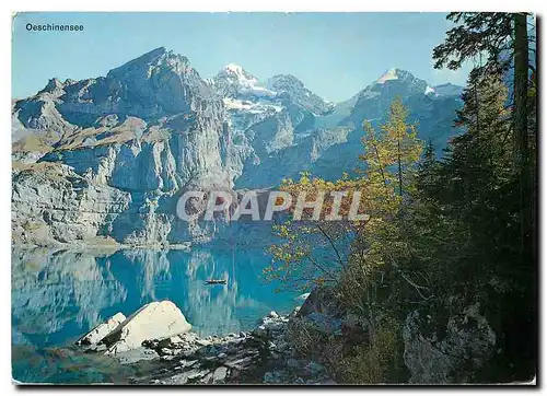 Moderne Karte Oeschinensee mit Blumlisalpgruppe