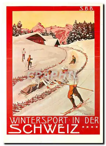 Moderne Karte Wintersport in der Schweiz Ski