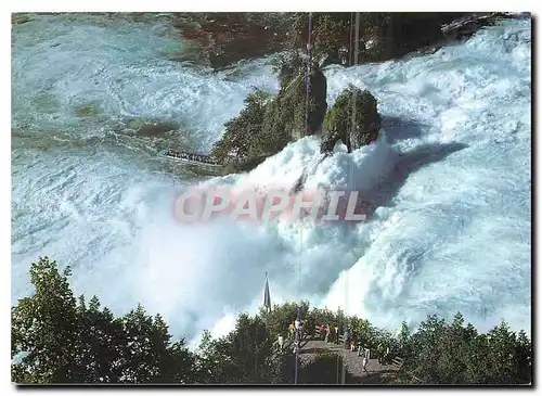 Ansichtskarte AK Rheinfall Schweiz Orientierung uber den Rheinfall