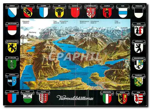 Cartes postales Vierwaldstattersee Lac des Quatre Cantons Lake of Lucerne