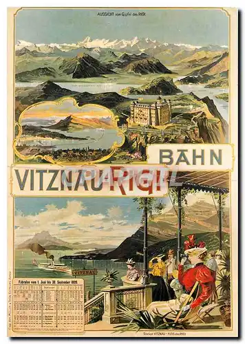 Moderne Karte Vitznau Rigi Kunstler unbekannt 1899