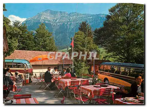 Moderne Karte Sonnenterrasse Seebodenalp Blick gegen Rigi