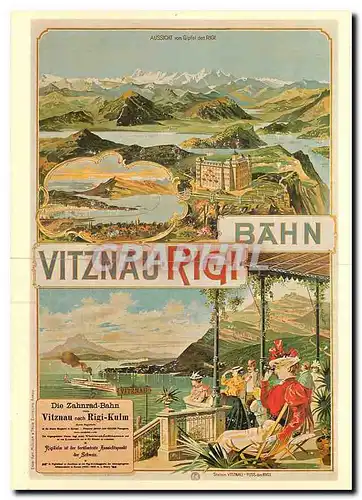 Cartes postales moderne Kunstler unbekannt Plakat fur Vitznau Rigi Bahn
