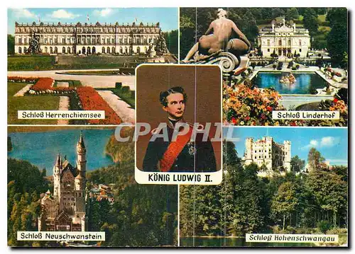 Cartes postales Konig Ludwig II Schloss Herrienchiemsee Schloss Linderhof