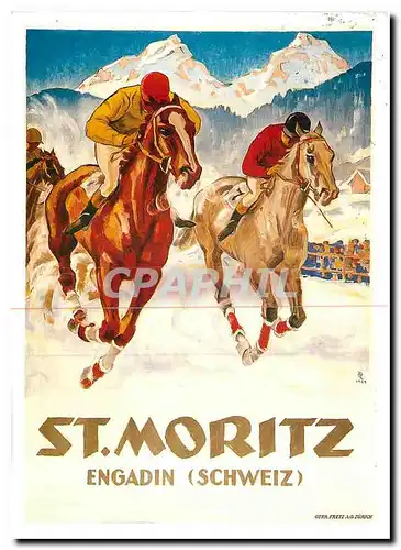 Cartes postales moderne St Moritz Engadi Schweiz Chevaux Hippisme