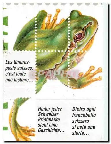 Cartes postales moderne Les timbres poste suisses c'est toute une histoire Grenouille