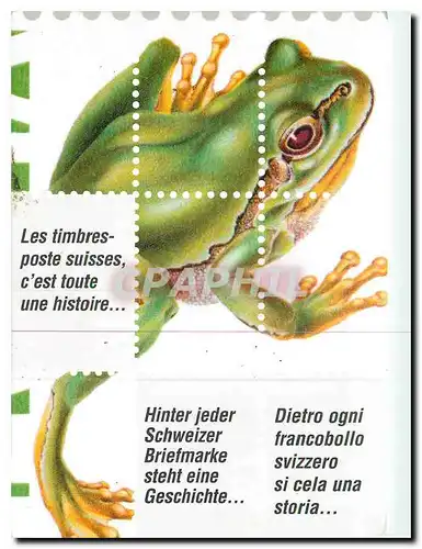 Moderne Karte Les timbres poste suisses c'est toute une histoire Grenouille