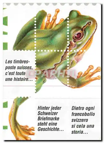 Cartes postales moderne Les timbres poste suisses c'est toute une histoire Grenouille