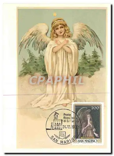 Cartes postales moderne Reproduktion einer Weihnachtskarte aus der Zeit um 1910 Ange