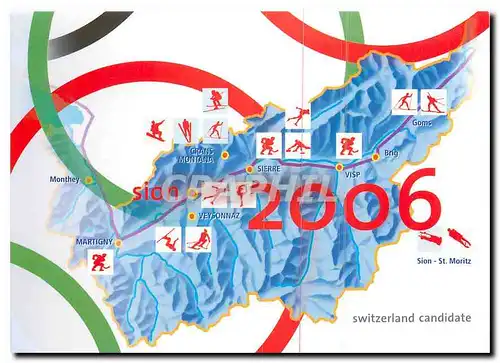 Moderne Karte La Poste Suisse a Nagano XVIIIes Jeux Olympiques d'hiver