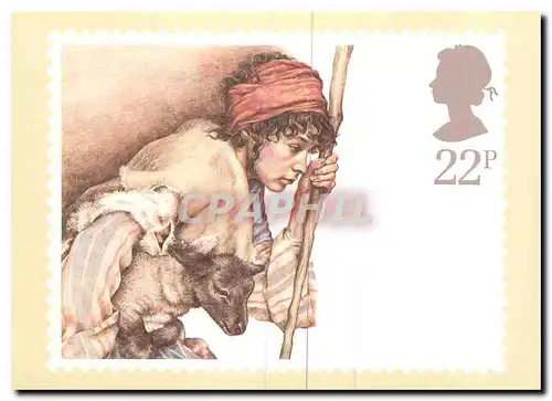 Moderne Karte Christmas Shepherd and Lamb