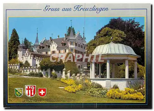 Moderne Karte Gruss aus Kreuzlingen Restaurant Schloss Seeburg