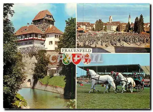 Cartes postales moderne Frauenfeld Schlos Start zum Militar Wettlauf