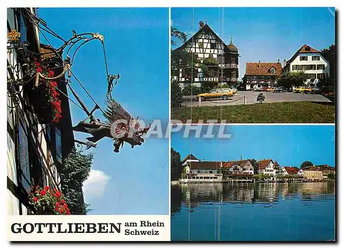 Cartes postales moderne Gottlieben am Rhein Schweiz TG Hotel Drachenburg Waaghaus