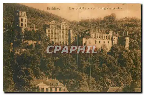 Cartes postales Heidelberg Das schloss von der Hirschgasse gesehen