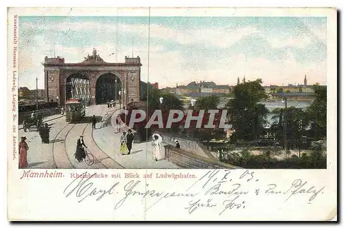 Cartes postales Mannheim Rheinbrucke mit Blick auf Ludwigshafen Tramway