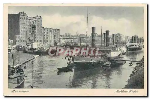Cartes postales Mannheim Michlau Hafen Bateaux
