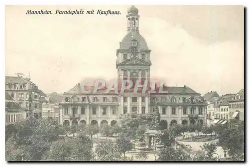 Cartes postales Mannheim Paradeplafz mit Kaufhauz