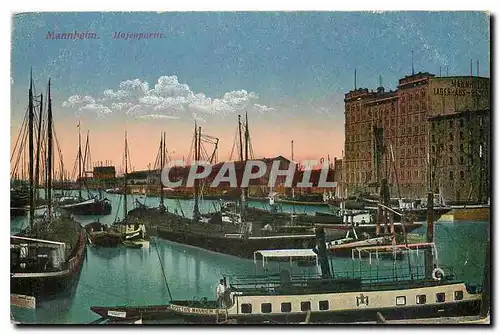 Cartes postales Mannheim Hofenpartie Bateaux