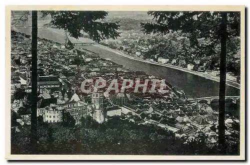 Ansichtskarte AK Blick vom Rindenhauschen auf Schloss und Stadt Heidelberg