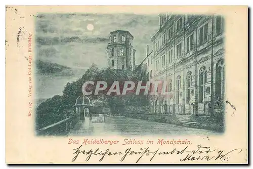 Ansichtskarte AK Das Heidelberg Schloss im Mondschein (carte 1897)