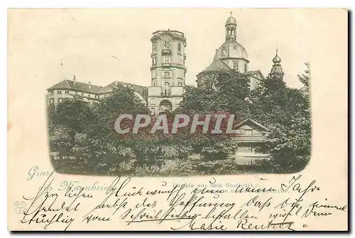 Ansichtskarte AK Gruss aus Mannheim Parthie aus Stadtpark (carte 1899)