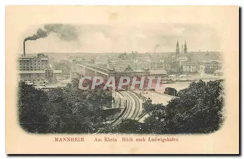 Cartes postales Mannheim Am Rhein Blick nach Ludwigshafen