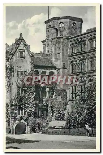 Ansichtskarte AK Schloss Heidelberg Partie vom Schlosshof