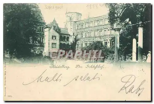 Cartes postales Heidelberg Der Schlosshof (carte 1898)
