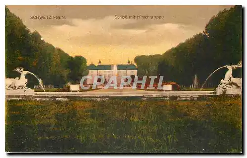 Cartes postales Schwetzingen Schloss mit Hirschgruppe